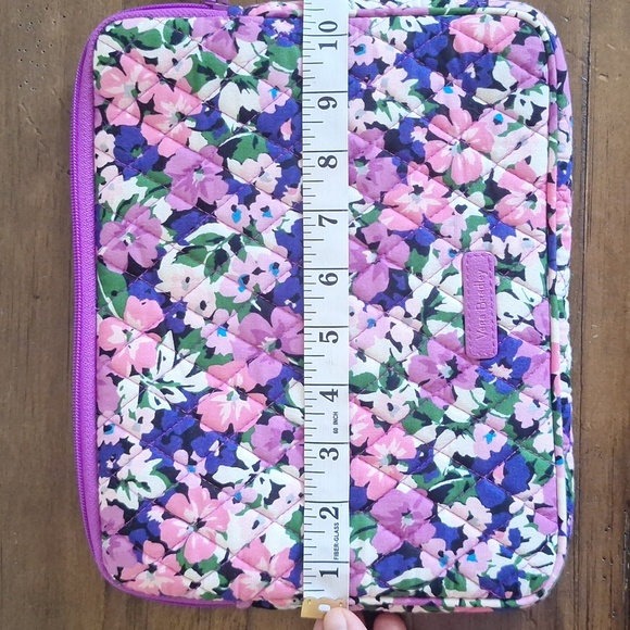Vera Bradley Quilted Tablet Case Floral Lilac Pink Cotton Padded Zipper Carrier - Picture 6 of 8
